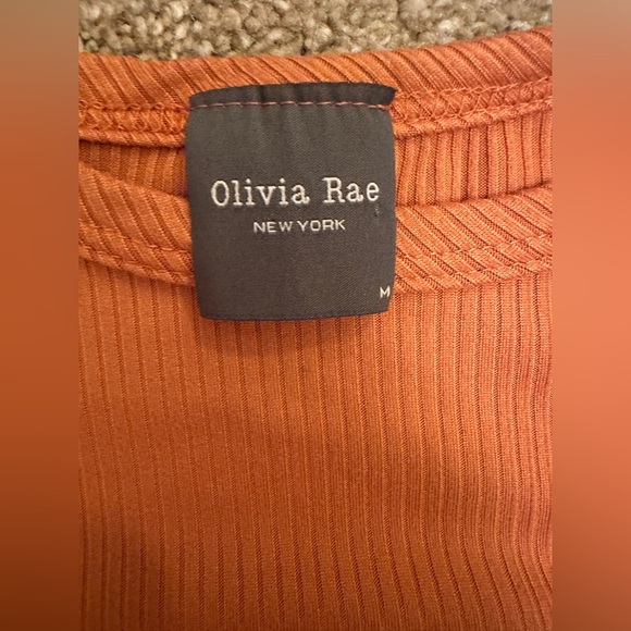 Olivia Rae Terracotta Ribbed Top - Picture 2 of 4